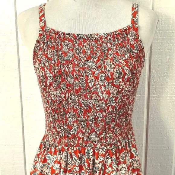 OldNavy Boho Hippie Maxi Dress Women Sleeveless Red Made in India Spring Size XS - Picture 3 of 8